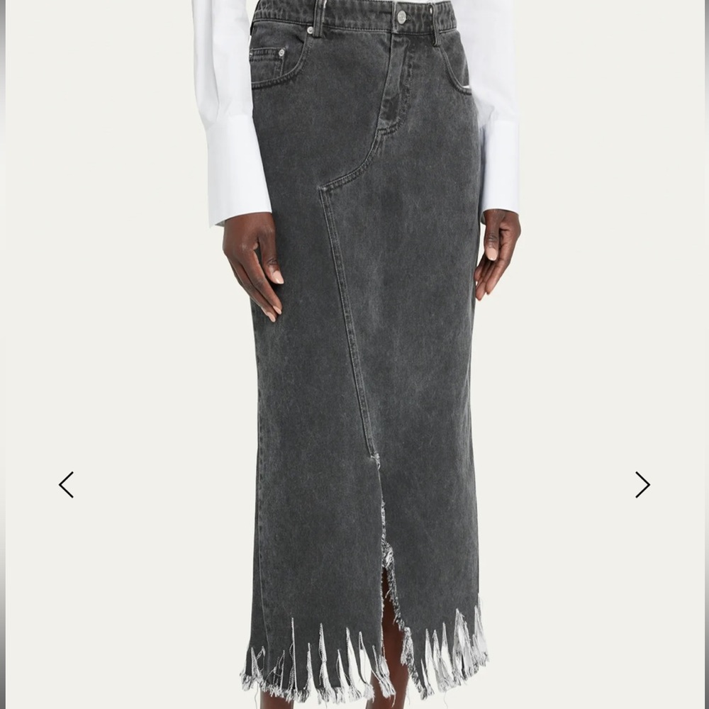 NWT Marni Distressed Side-Slit Midi Denim Skirt